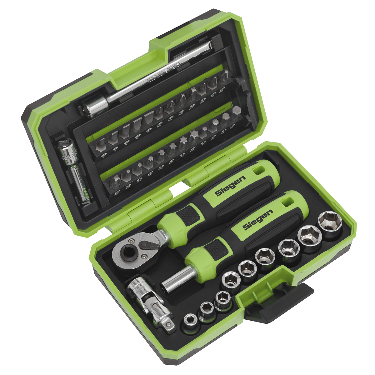 Sealey S01255 Siegen Socket & Bit Set 1/4"Sq Drive 38pc