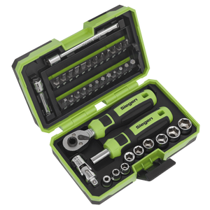 Sealey S01255 Siegen Socket & Bit Set 1/4"Sq Drive 38pc