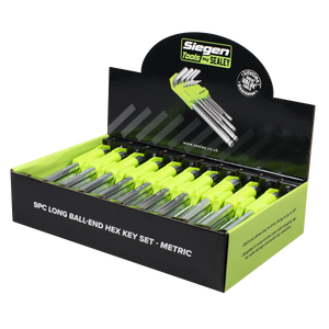 Sealey S01263 Siegen Long Ball-End Hex Key Set 9pc - Display Box of 10 - additional view 2