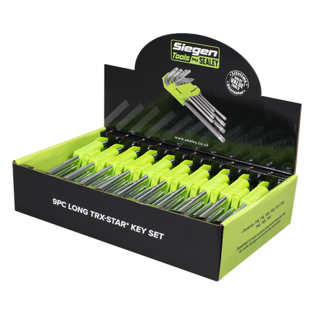 Sealey S01264 Siegen Long TRX-Star* Key Set 9pc - Display Box of 10 - additional view 2