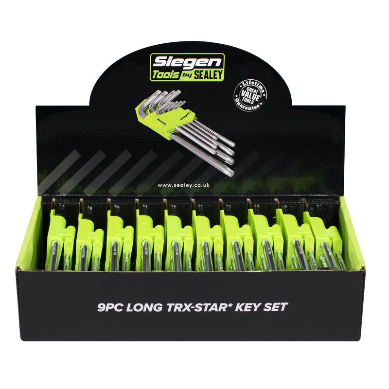 Sealey S01264 Siegen Long TRX-Star* Key Set 9pc - Display Box of 10 - additional view 3