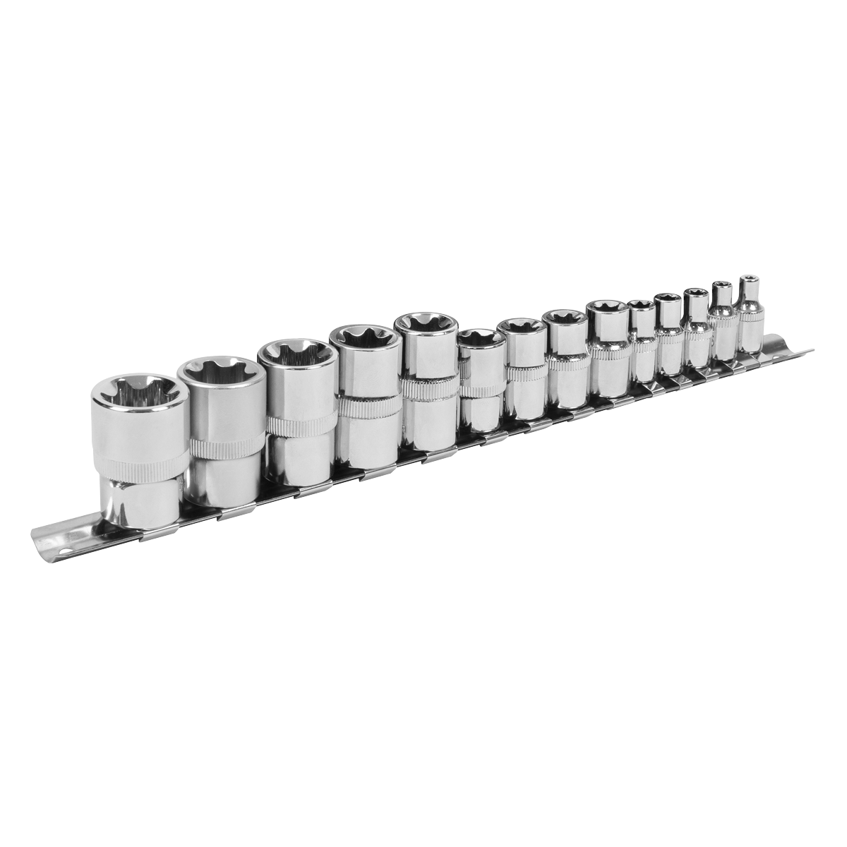 Sealey S01265 Siegen TRX-Star* Socket Set E4-E24 1/4", 3/8" & 1/2"Sq Drive 14pc