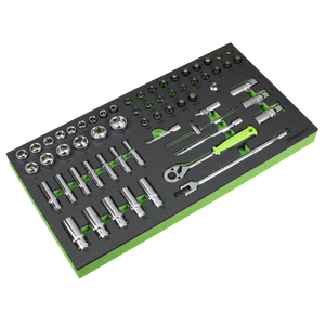 Sealey S01270 Siegen Socket Set with Tool Tray 3/8"Sq Drive 62pc