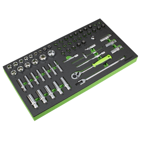 Sealey S01270 Siegen Socket Set with Tool Tray 3/8"Sq Drive 62pc