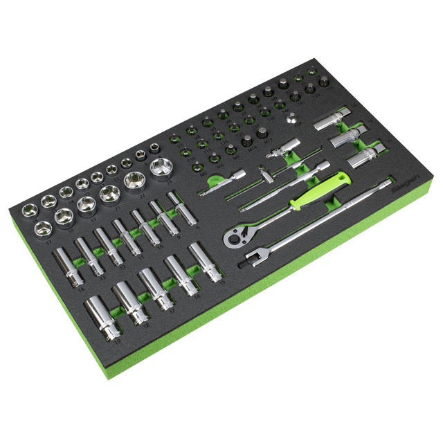 Sealey S01270 Siegen Socket Set with Tool Tray 3/8"Sq Drive 62pc