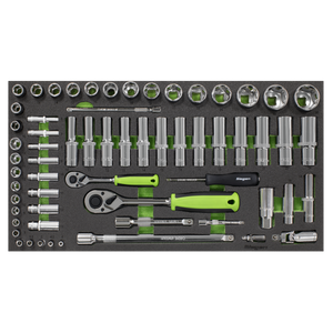 Sealey S01271 Siegen Socket Set with Tool Tray 1/4" & 1/2"Sq Drive 62pc - additional view 7