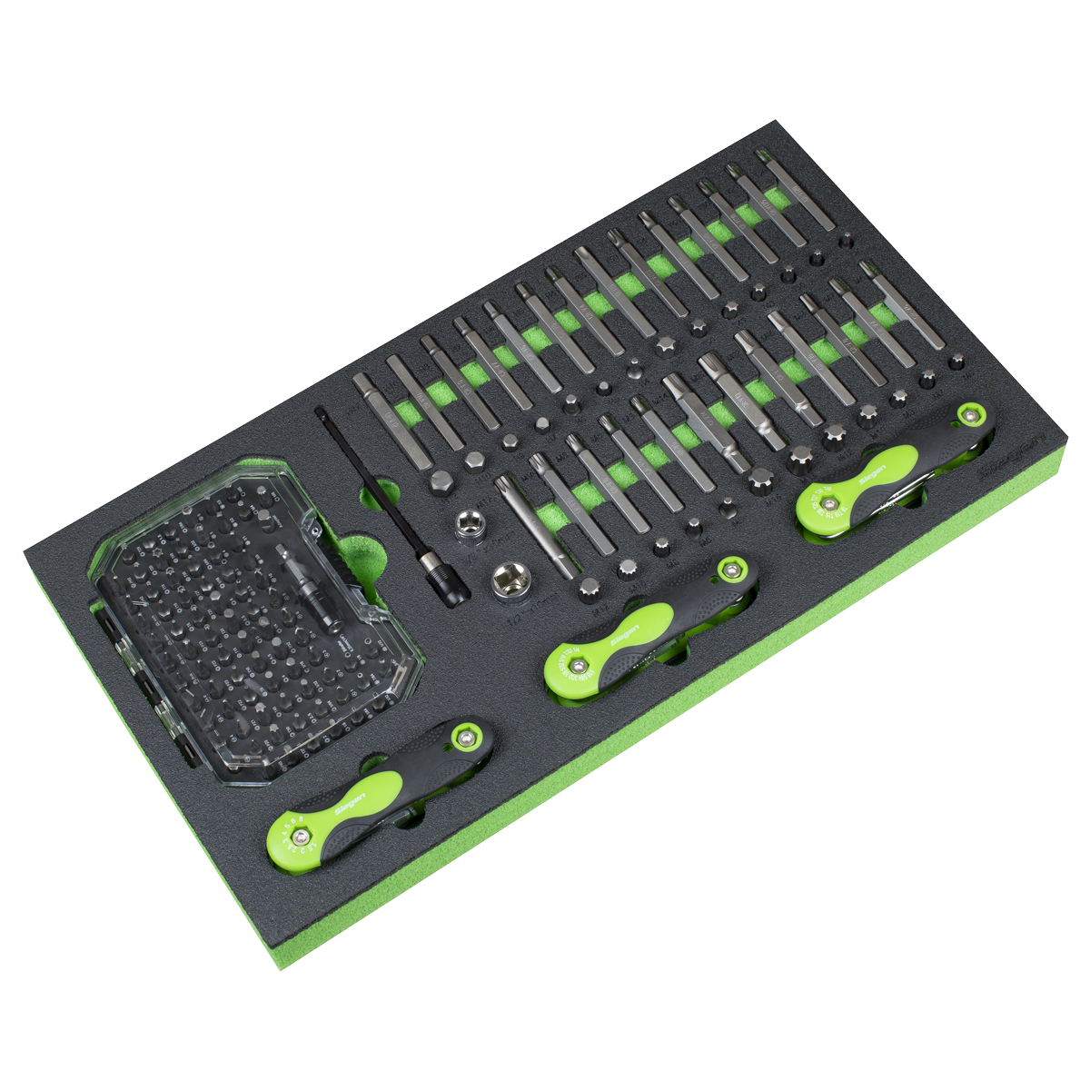 Sealey S01275 Siegen Specialised Bit Set & Folding Hex Keys with Tool Tray 170pc