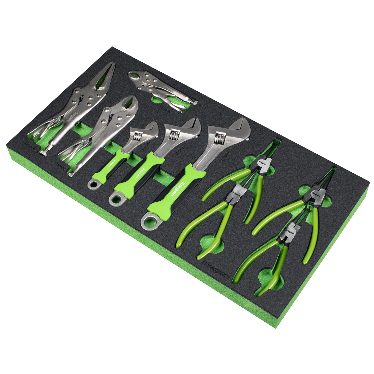 Sealey S01278 Siegen Adjustable Wrench & Pliers Set with Tool Tray 10pc - additional view 2