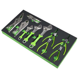 Sealey S01278 Siegen Adjustable Wrench & Pliers Set with Tool Tray 10pc - additional view 2