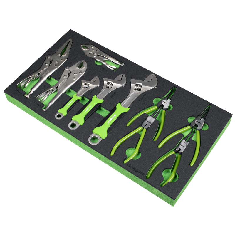 Sealey S01278 Siegen Adjustable Wrench & Pliers Set with Tool Tray 10pc - additional view 2