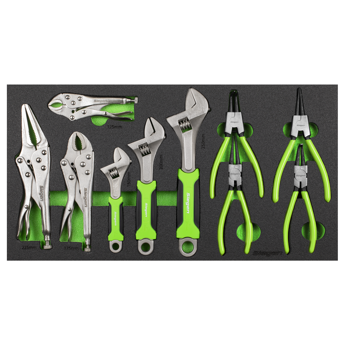 Sealey S01278 Siegen Adjustable Wrench & Pliers Set with Tool Tray 10pc - additional view 3