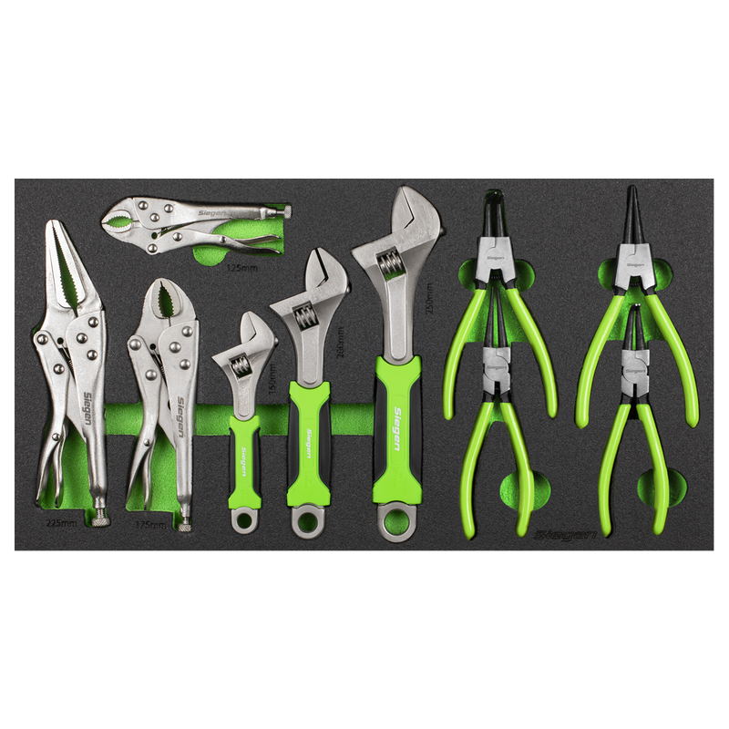 Sealey S01278 Siegen Adjustable Wrench & Pliers Set with Tool Tray 10pc - additional view 3