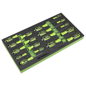 Sealey S01281 Siegen Hammer-Thru Screwdriver, Bit Driver & Bit Set with Tool Tray 28pc