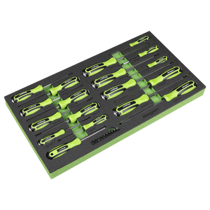 Sealey S01281 Siegen Hammer-Thru Screwdriver, Bit Driver & Bit Set with Tool Tray 28pc