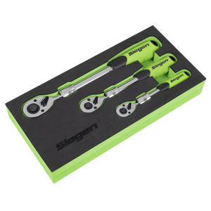 Sealey S01285 Siegen Extendable Ratchet Wrench Set 3pc