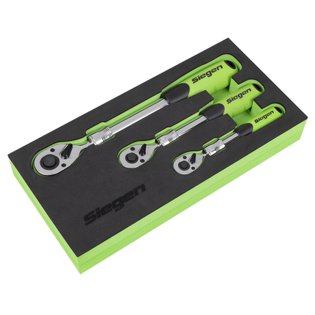 Sealey S01285 Siegen Extendable Ratchet Wrench Set 3pc