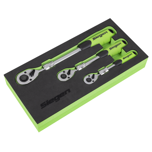 Sealey S01285 Siegen Extendable Ratchet Wrench Set 3pc