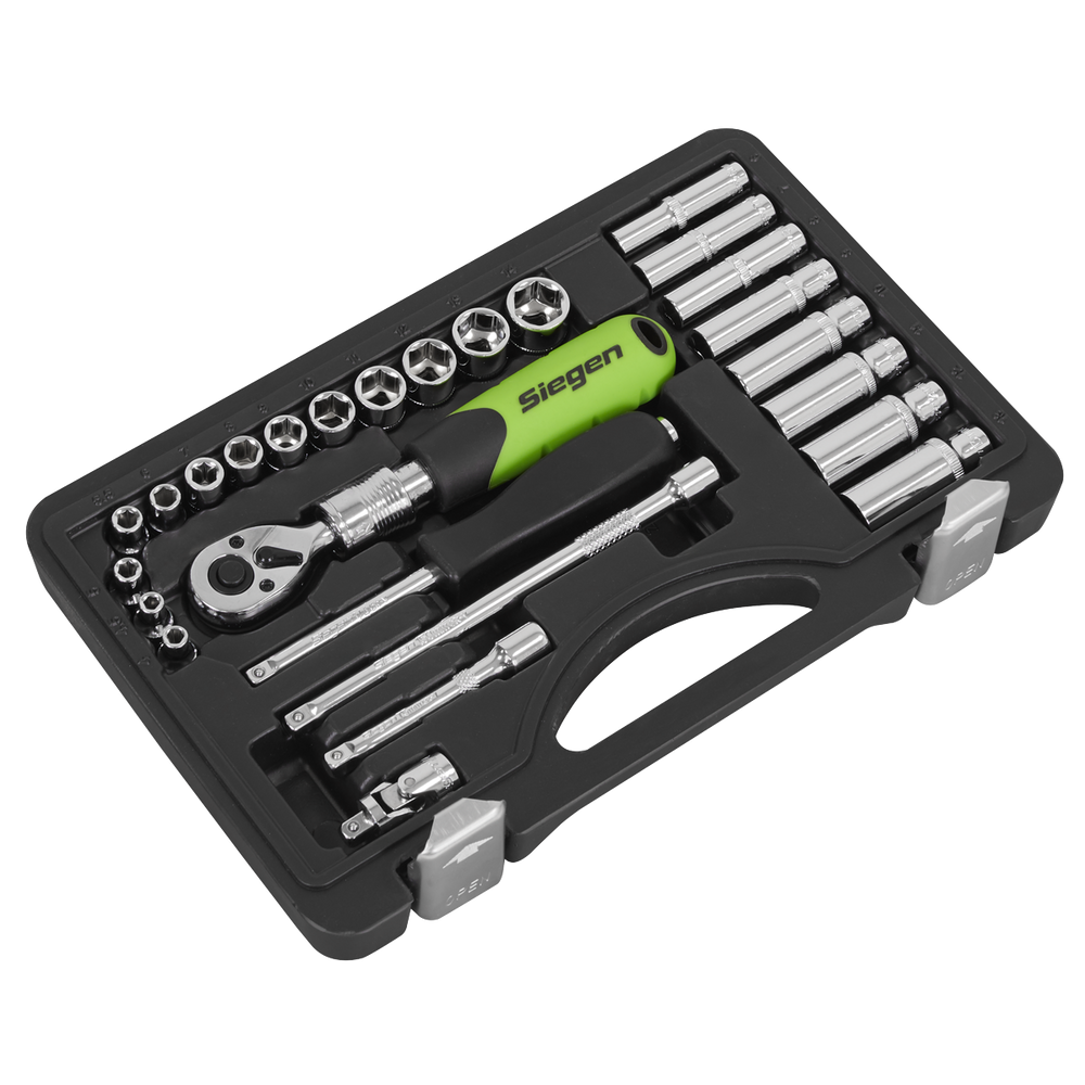 Sealey S01286 Siegen Extendable Ratchet Socket Set 1/4"Sq Drive 26pc - additional view 9