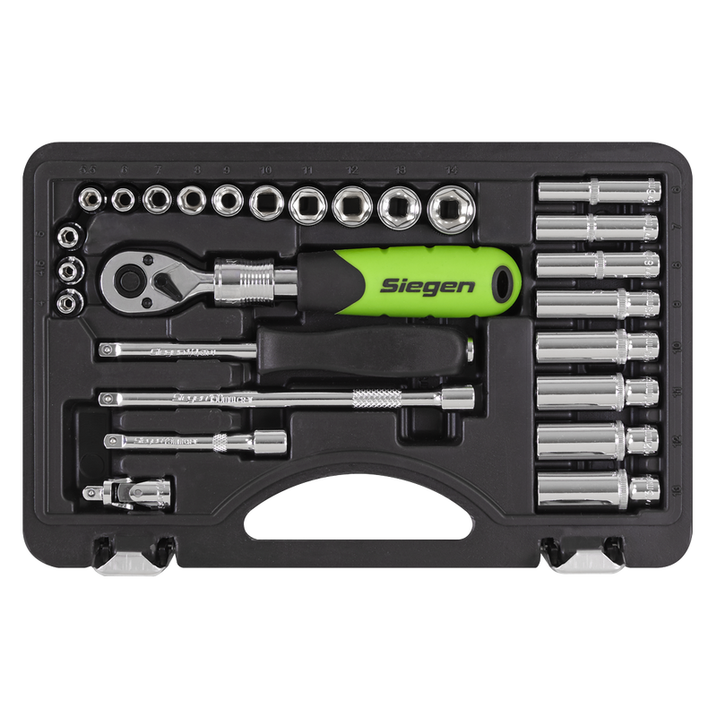 Sealey S01286 Siegen Extendable Ratchet Socket Set 1/4"Sq Drive 26pc - additional view 8