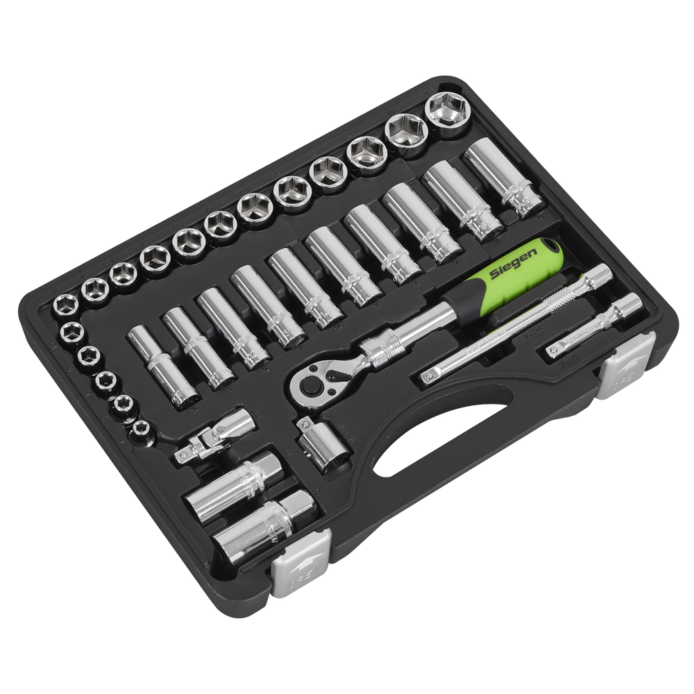 Sealey S01287 Siegen Extendable Ratchet Socket Set 3/8"Sq Drive 34pc - additional view 4