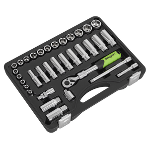 Sealey S01287 Siegen Extendable Ratchet Socket Set 3/8"Sq Drive 34pc - additional view 4