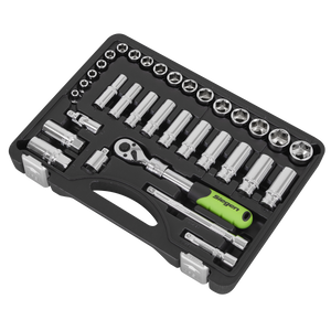 Sealey S01287 Siegen Extendable Ratchet Socket Set 3/8"Sq Drive 34pc - additional view 5