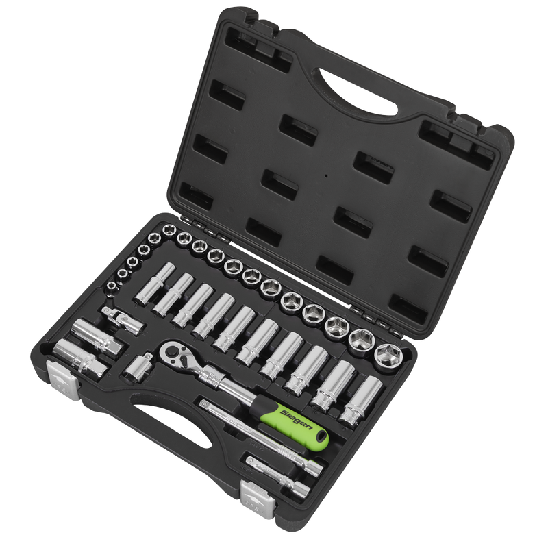 Sealey S01287 Siegen Extendable Ratchet Socket Set 3/8"Sq Drive 34pc - additional view 2