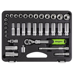 Sealey S01287 Siegen Extendable Ratchet Socket Set 3/8"Sq Drive 34pc - additional view 3