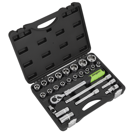 Sealey S01288 Siegen Extendable Ratchet Socket Set 1/2"Sq Drive 26pc
