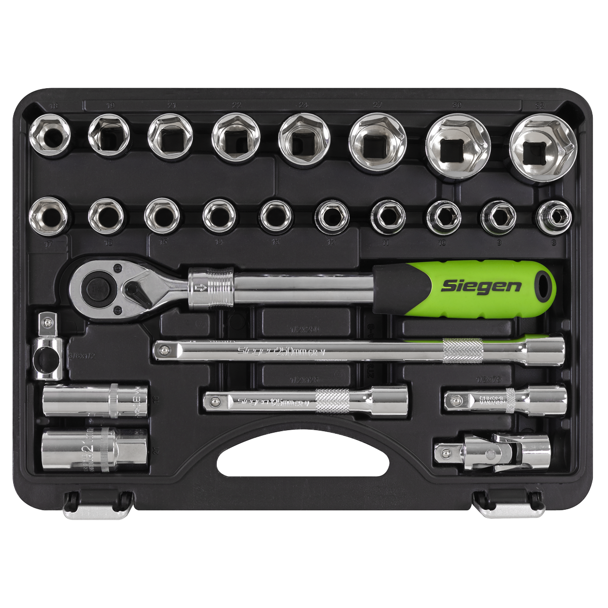 Sealey S01288 Siegen Extendable Ratchet Socket Set 1/2"Sq Drive 26pc - additional view 3