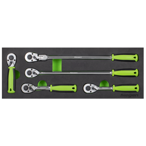 Sealey S01290 Ratchet Wrench Set 1/4"Sq 5pc Drive Flip Reverse - additional view 3