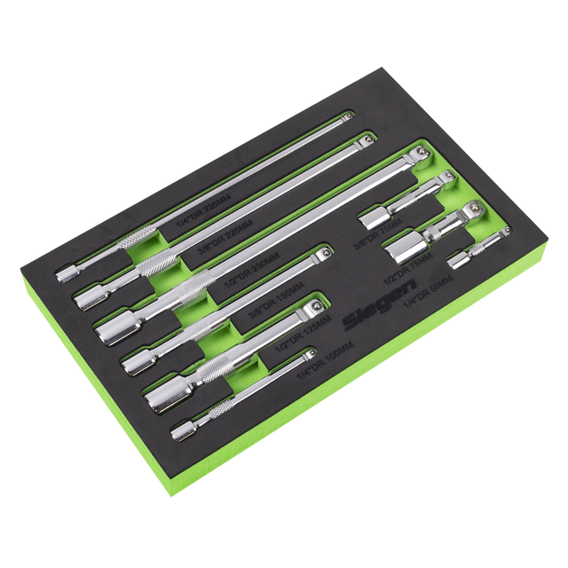 Sealey S01292 Extension Bar Set 1/4", 3/8" & 1/2"Sq Drive 9pc