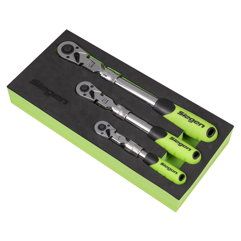 Sealey S01297 Siegen Extendable Flexi-Head Ratchet Wrench Set 3pc - additional view 3