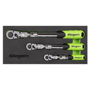 Sealey S01297 Siegen Extendable Flexi-Head Ratchet Wrench Set 3pc - additional view 2