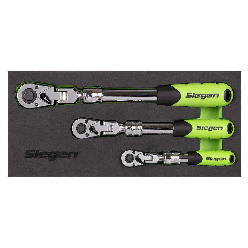 Sealey S01297 Siegen Extendable Flexi-Head Ratchet Wrench Set 3pc - additional view 2
