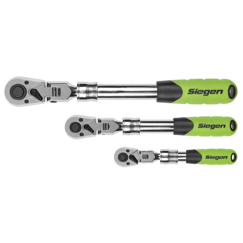 Sealey S01297 Siegen Extendable Flexi-Head Ratchet Wrench Set 3pc - additional view 8