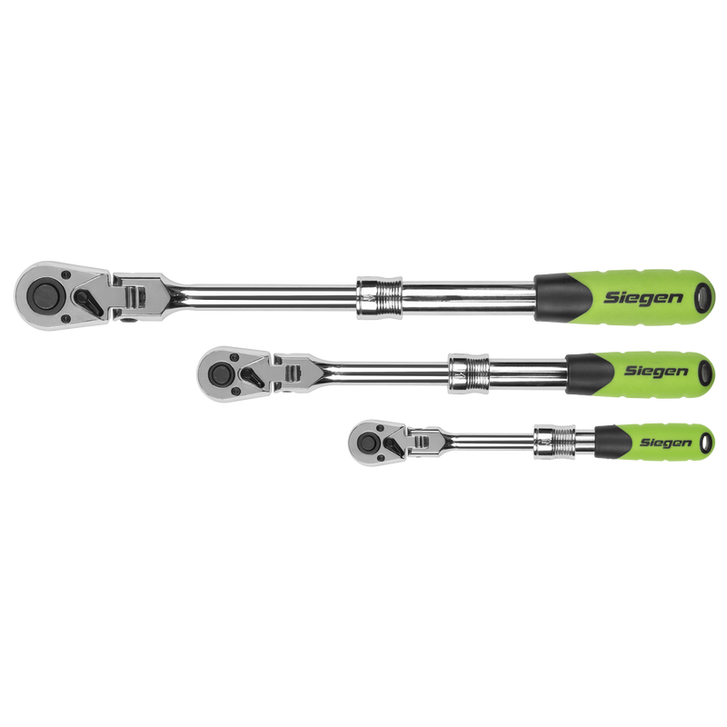 Sealey S01297 Siegen Extendable Flexi-Head Ratchet Wrench Set 3pc - additional view 7