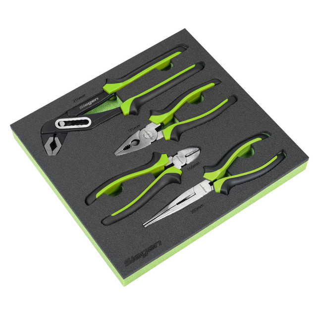 Sealey S01298 Siegen Comfort Grip Pliers Set 4pc