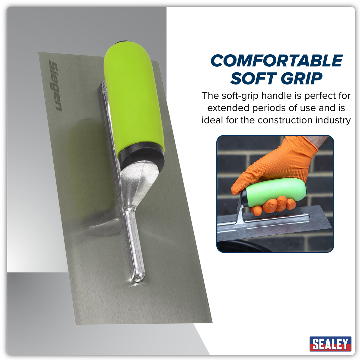 Sealey S01302 Siegen Plastering Trowel with Soft Grip Handle 280mm - additional view 4