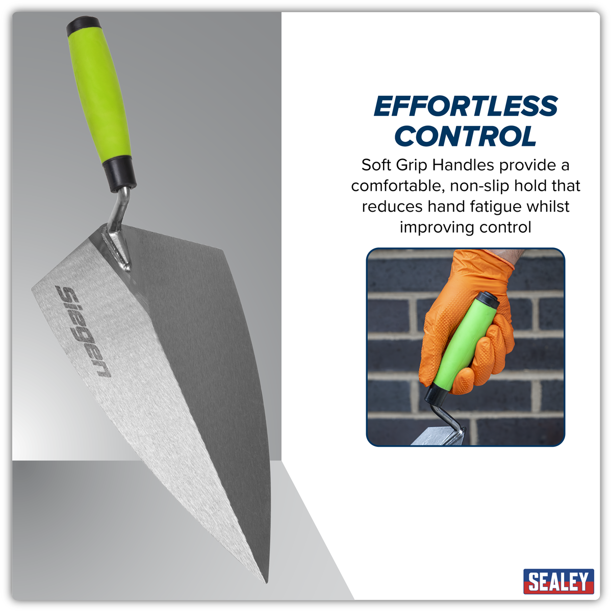 Sealey S01304 Siegen Philadelphia Pattern Brick Trowel with Soft Grip Handle 280mm - additional view 5
