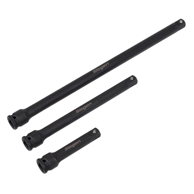 Sealey S01321 Siegen Impact Extension Bar Set 3/8"Sq Drive 3pc