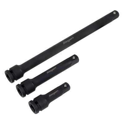 Sealey S01322 Siegen Impact Extension Bar Set 1/2"Sq Drive 3pc