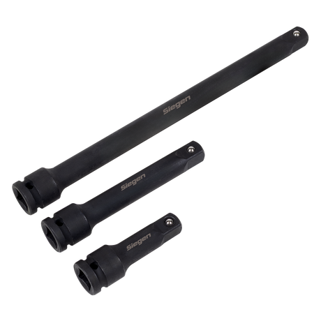 Sealey S01322 Siegen Impact Extension Bar Set 1/2"Sq Drive 3pc