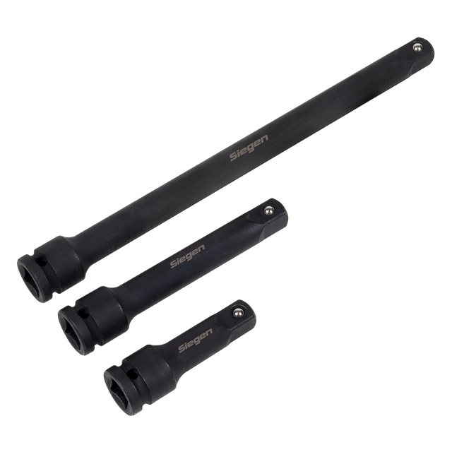 Sealey S01322 Siegen Impact Extension Bar Set 1/2"Sq Drive 3pc