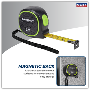 Sealey S01327 Metric/Imperial Auto Lock Tape Measure 3m(10ft) x 16mm - additional view 11