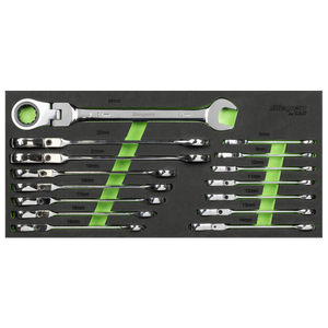 Sealey S01329 Flexi-Head Combination Ratchet Spanner Set 15pc - additional view 3