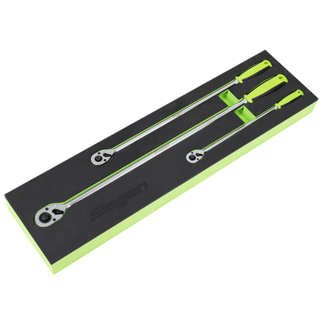 Sealey S01332 Extra-Long Ratchet Wrench Set 3pc