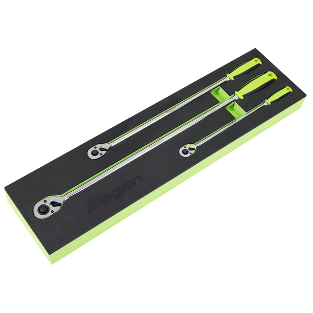 Sealey S01332 Extra-Long Ratchet Wrench Set 3pc