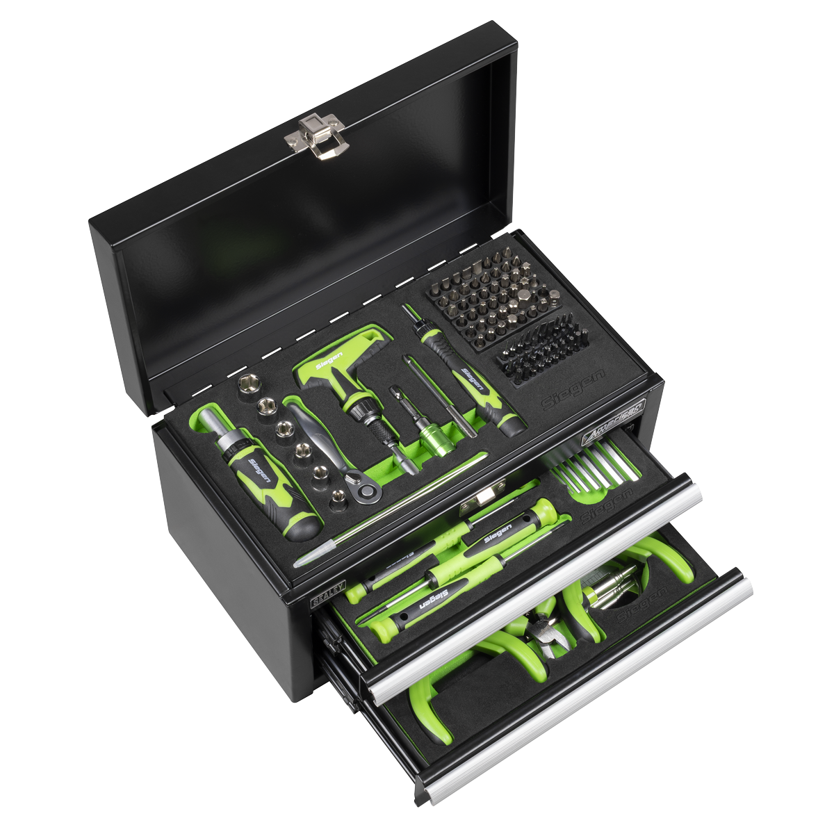 Sealey S01335 Siegen Mini Toolbox 2 Drawer with 111pc Tool Kit - additional view 2