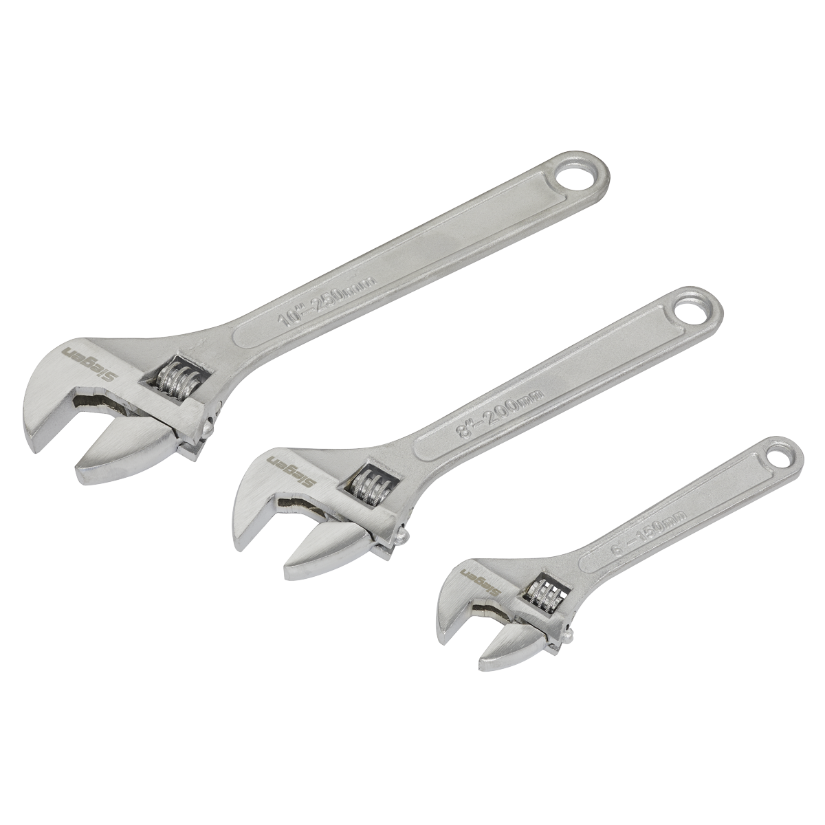 Sealey S0448 Siegen Adjustable Wrench Set 3pc
